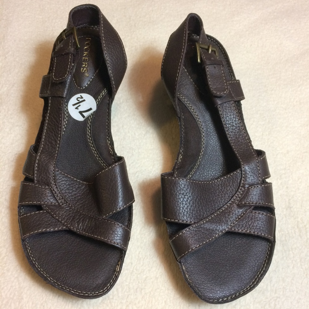 Dockers Chocolate Brown Leather Sandals